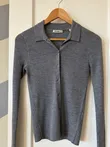 Grey Ribbed Cardigan