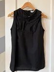 Marcel Black Draped Cowl-Neck Top (top_033)