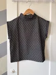 Petite Plaid Ponte Mock Neck Top