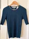 Ribbed Elbow-Sleeve Top