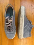 Blue Suede Low-Top Sneakers