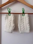 White Cable-Knit Fingerless Gloves