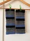 Black/Grey/Blue Stripe Fingerless Gloves