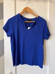 Notch V-Neck Cotton Blend T-Shirt